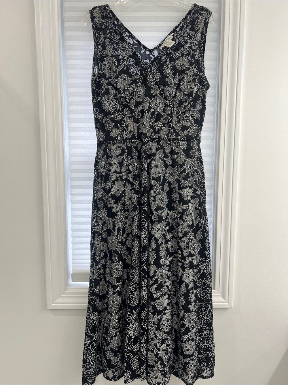 Coldwater Creek Black and White Floral Maxi Dress